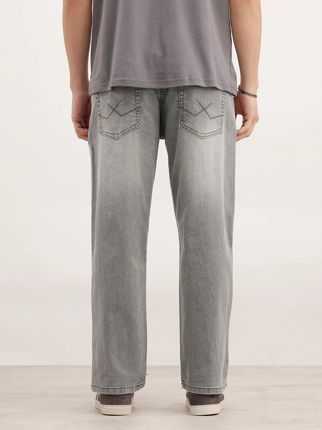 Loose Fit Faded Denim Jeans | Grey - Image 3