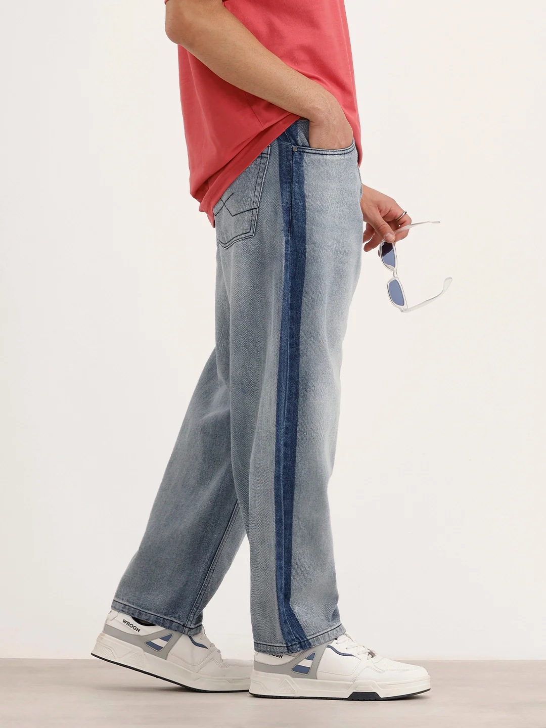 Loose Fit Faded Denim Jeans | Light Blue