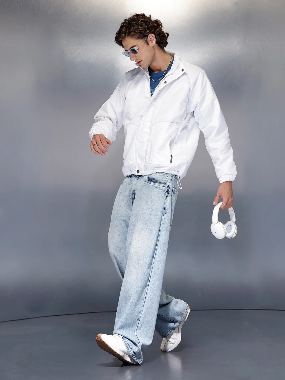 Men’s lightweight white bomber jacket | Off White
