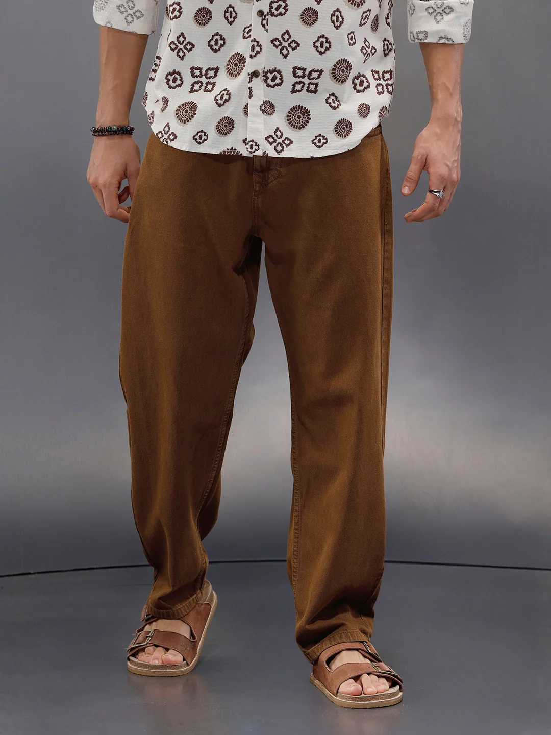 Men’s Loose Fit Washed Denim | Khaki