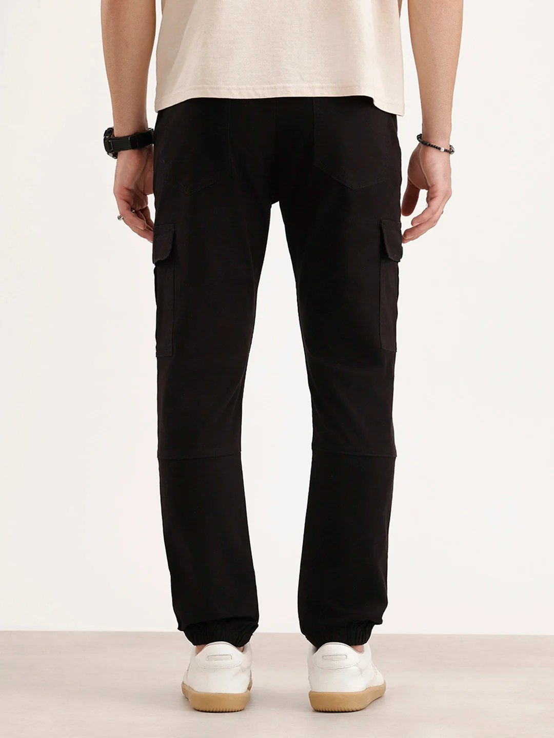 Men’s Solid Cargo Jogger | Black - Image 3