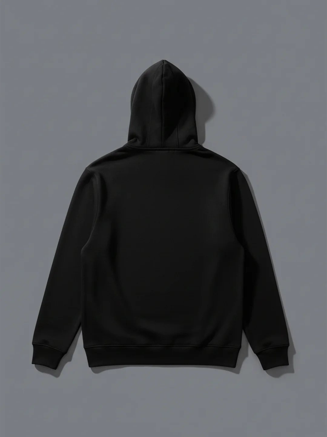 Men's Solid Zip-Up Hoodie Sweatshirt | Black - Image 6