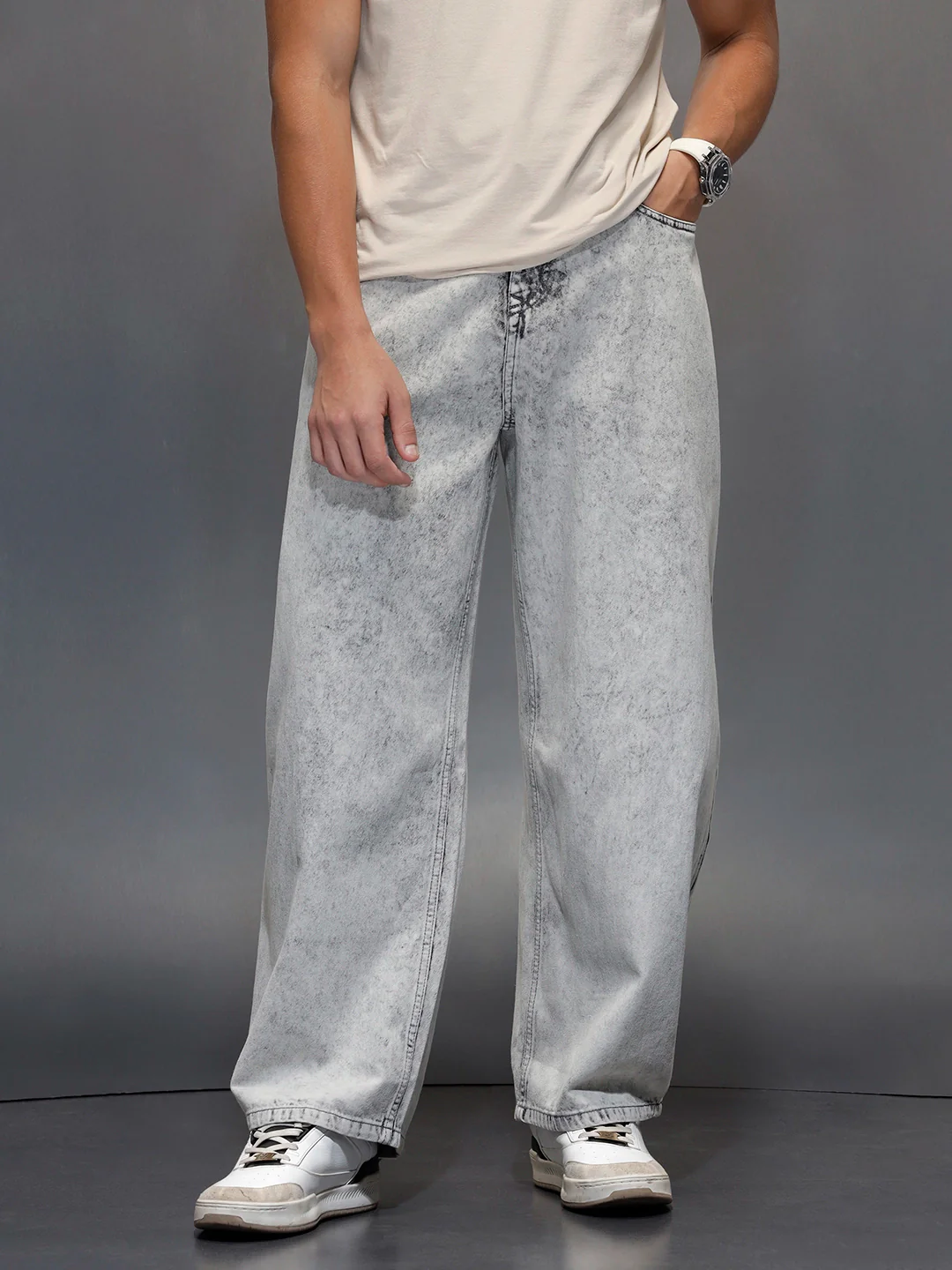 Men's casual balloon fit jeans | Grey