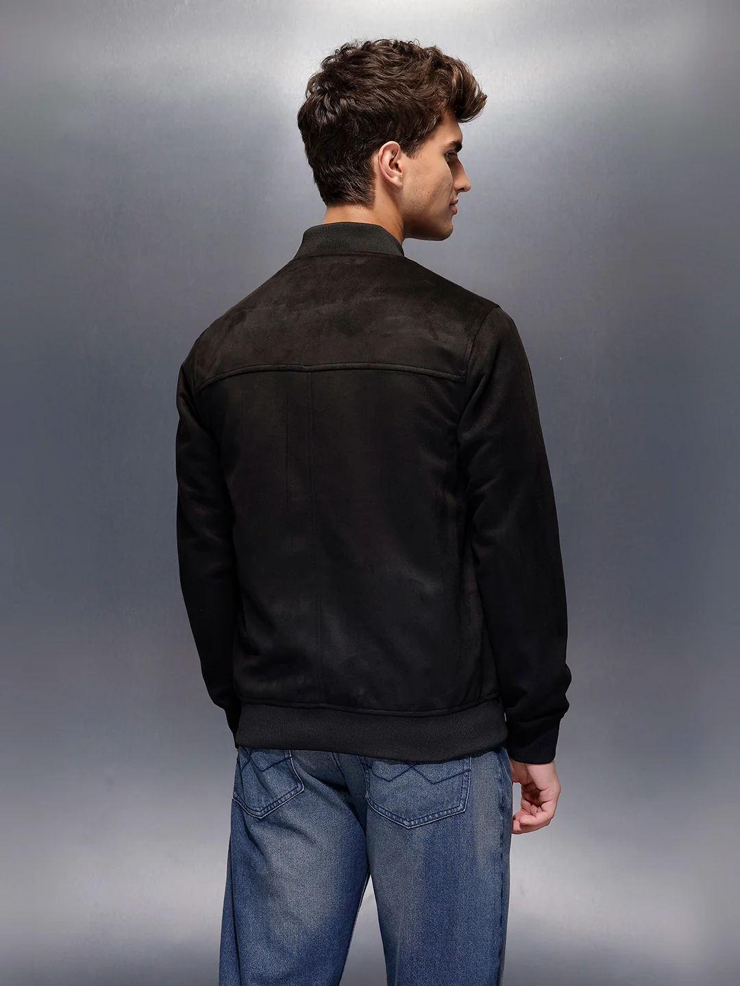 Men's Casual Bomber Jacket | Black - Image 3