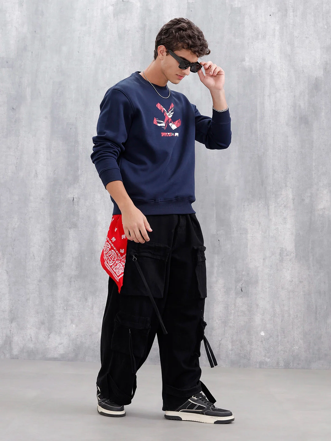 Men's Casual Branded Comfort Fit Sweatshirt | Navy Blue - Image 2