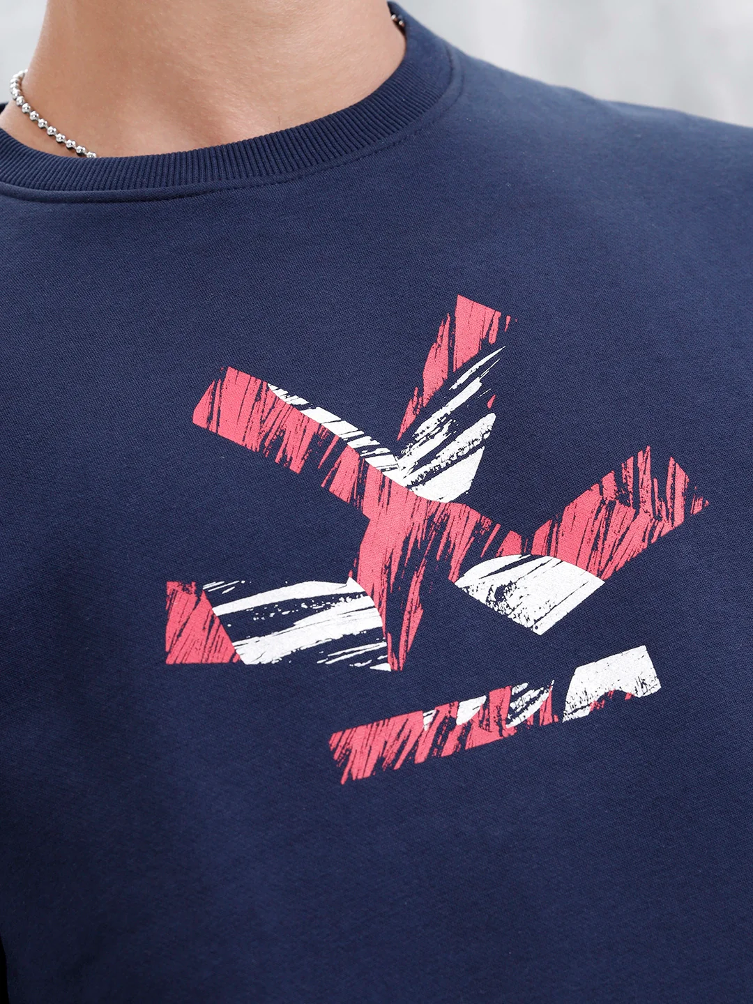 Men's Casual Branded Comfort Fit Sweatshirt | Navy Blue - Image 5