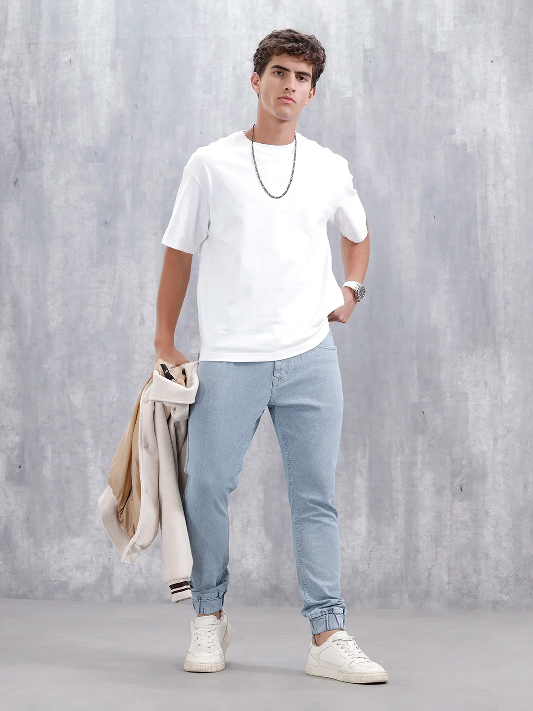 Men'S Casual Jogger Fit Jeans | Light Blue