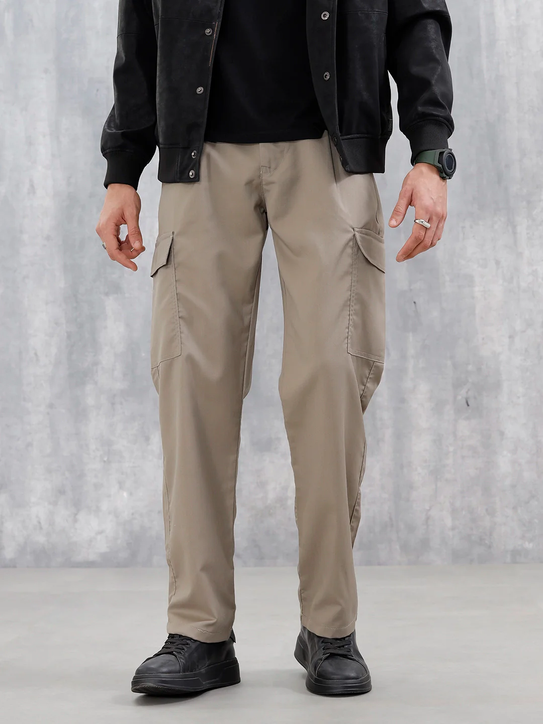 Men's Casual Loose Fit Cargo Trousers  | Olive