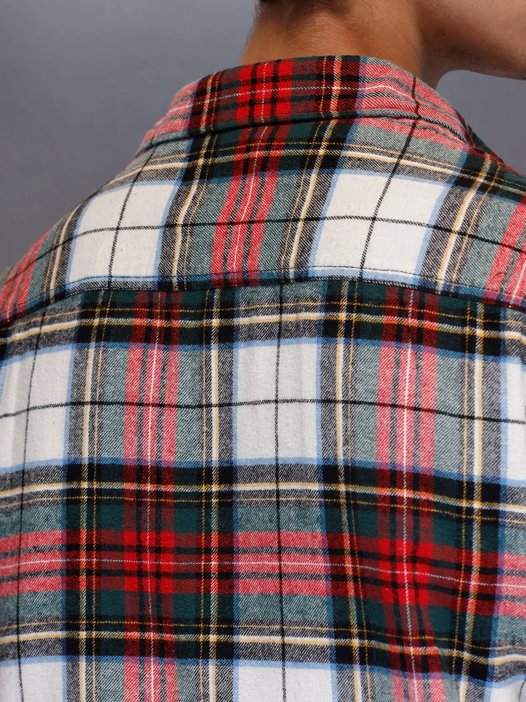 Men's Casual Oversized Checkered Shirt | Red - Image 5