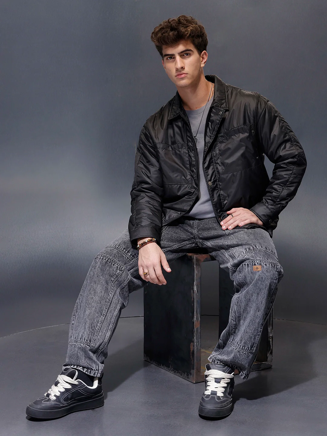 Men's Casual Oversized Jacket | Black