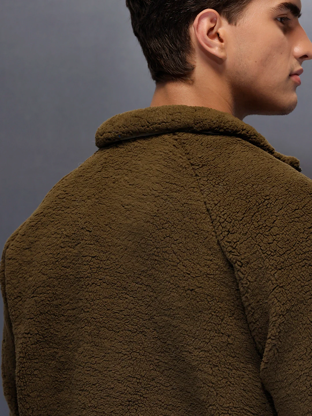 Men's Casual Oversized Jacket | Olive - Image 4