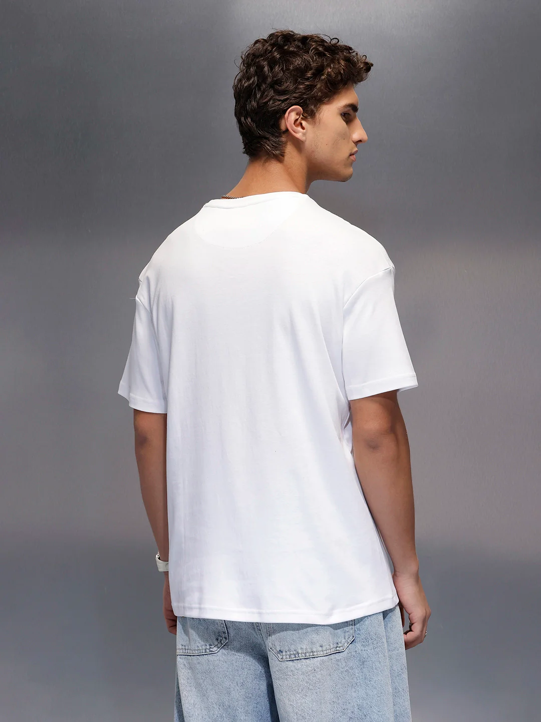 Men's Casual Oversized Tee | White - Image 3