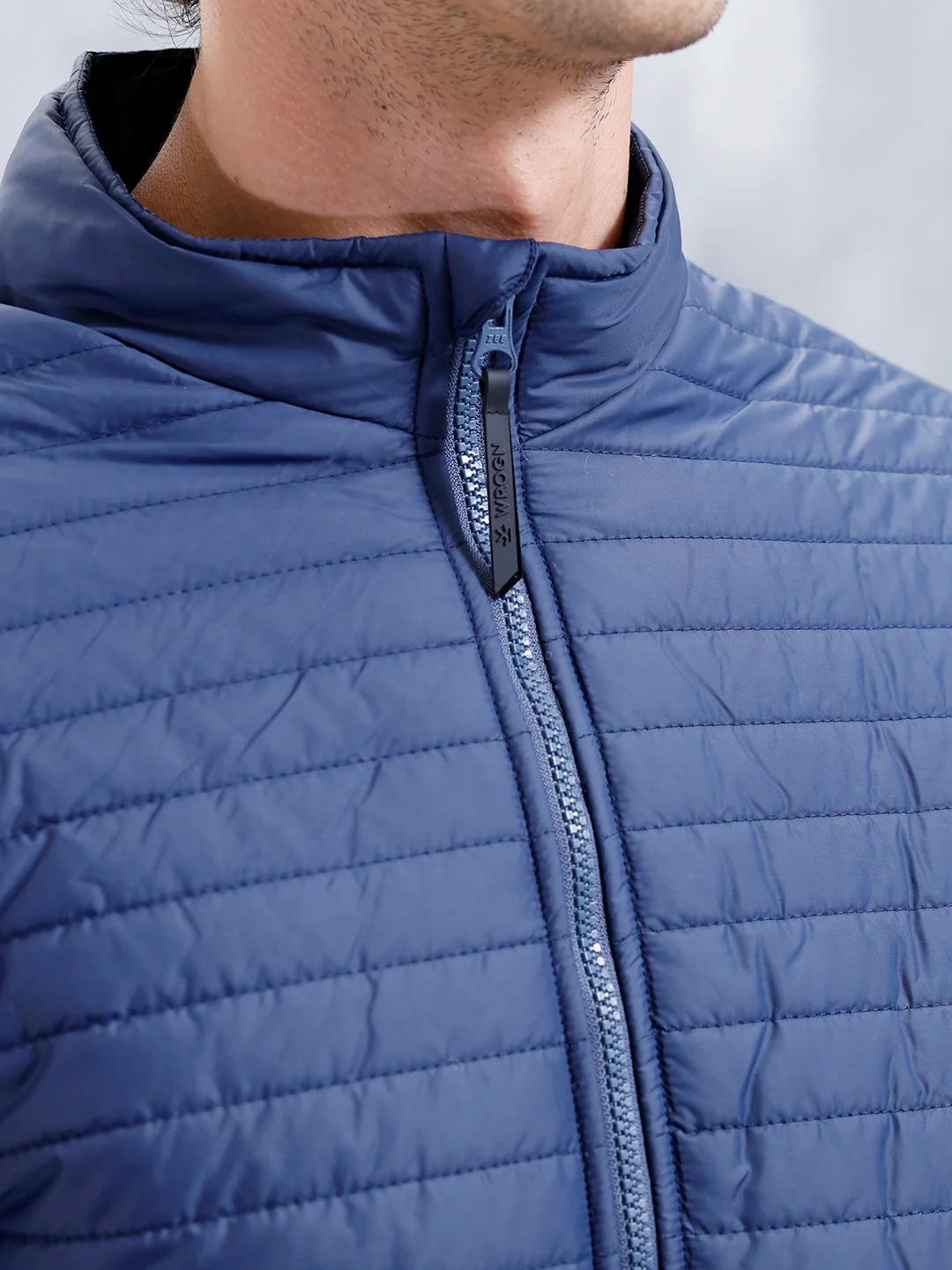 Men's Casual Regualr Fit Puffer Jacket | Navy Blue - Image 7