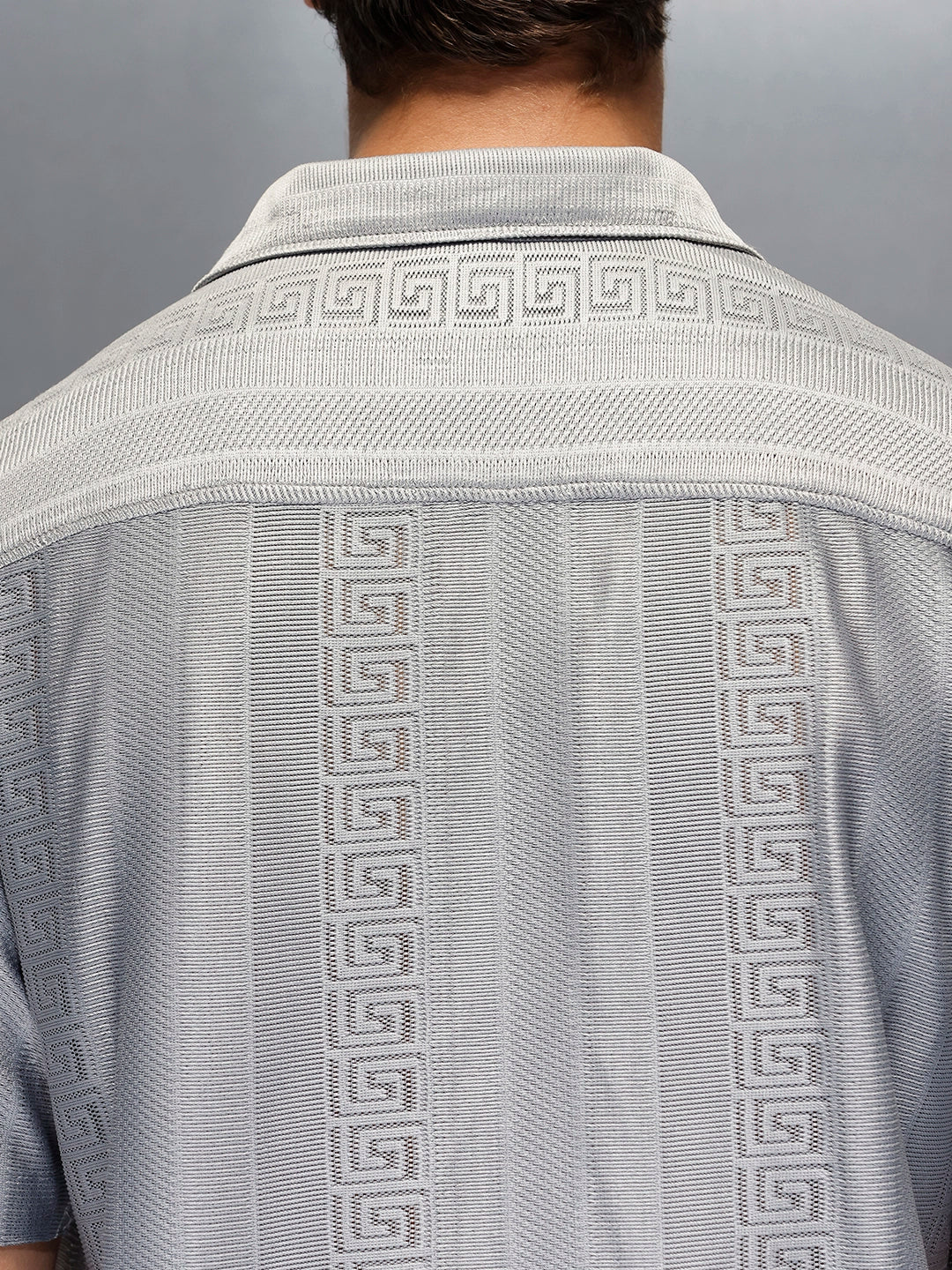 Men's Casual Regular Fit Half Sleeve Shirt | Grey - Image 5