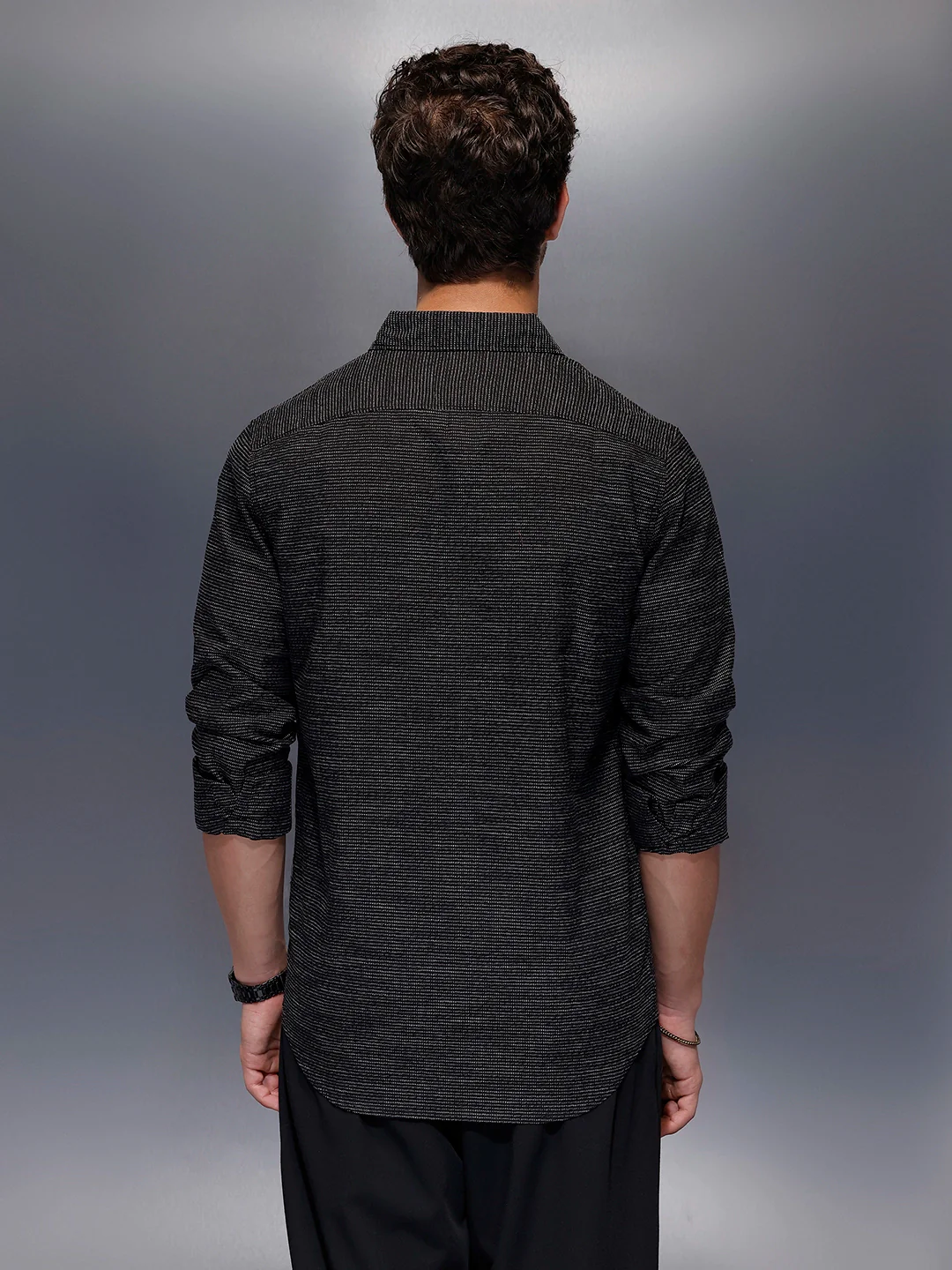 Men's Casual Regular Fit Shirt | Black - Image 3