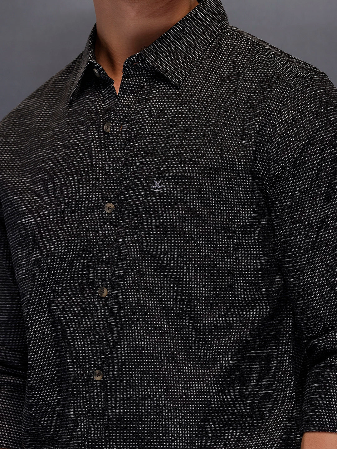 Men's Casual Regular Fit Shirt | Black - Image 5