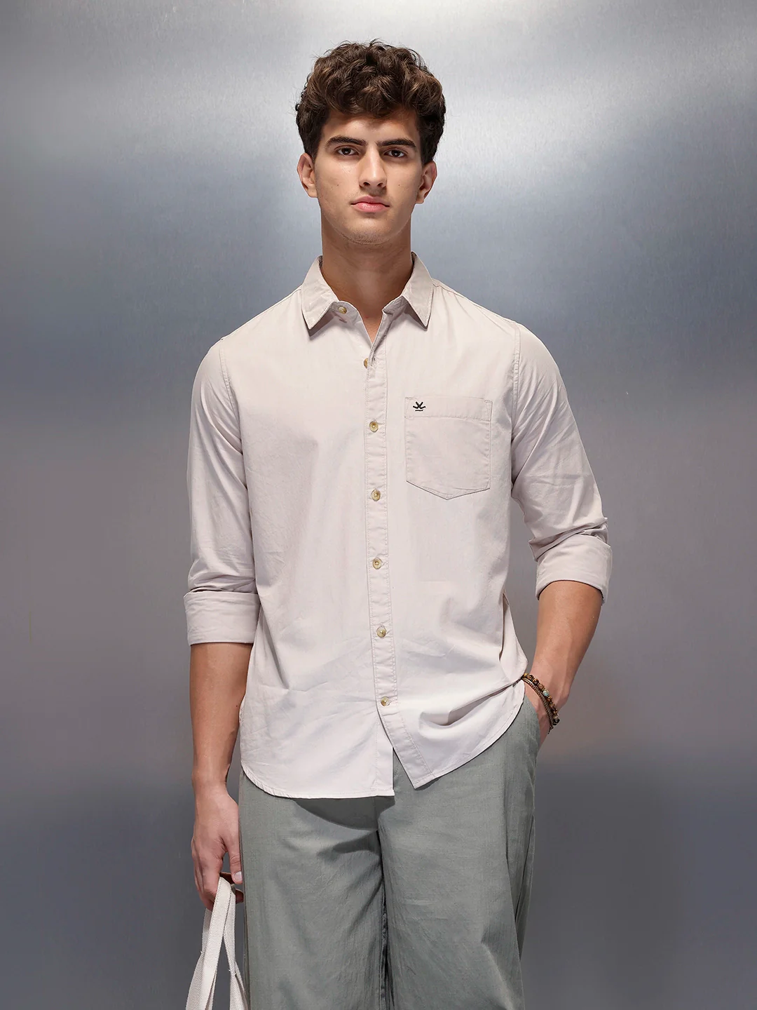 Men's Casual Regular Fit Shirt | Grey