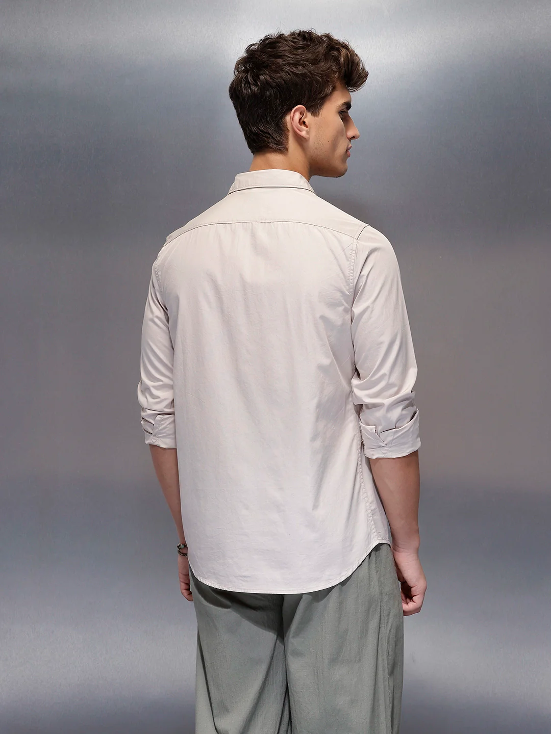 Men's Casual Regular Fit Shirt | Grey - Image 3