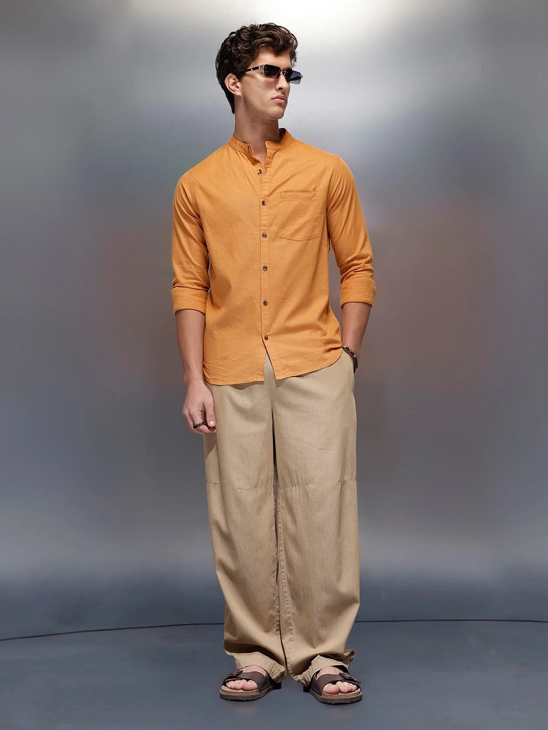Men's Casual Regular Fit Shirt | Yellow - Image 2