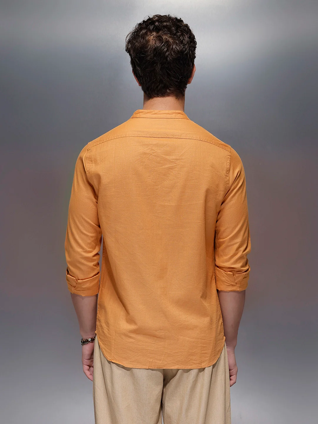 Men's Casual Regular Fit Shirt | Yellow - Image 3