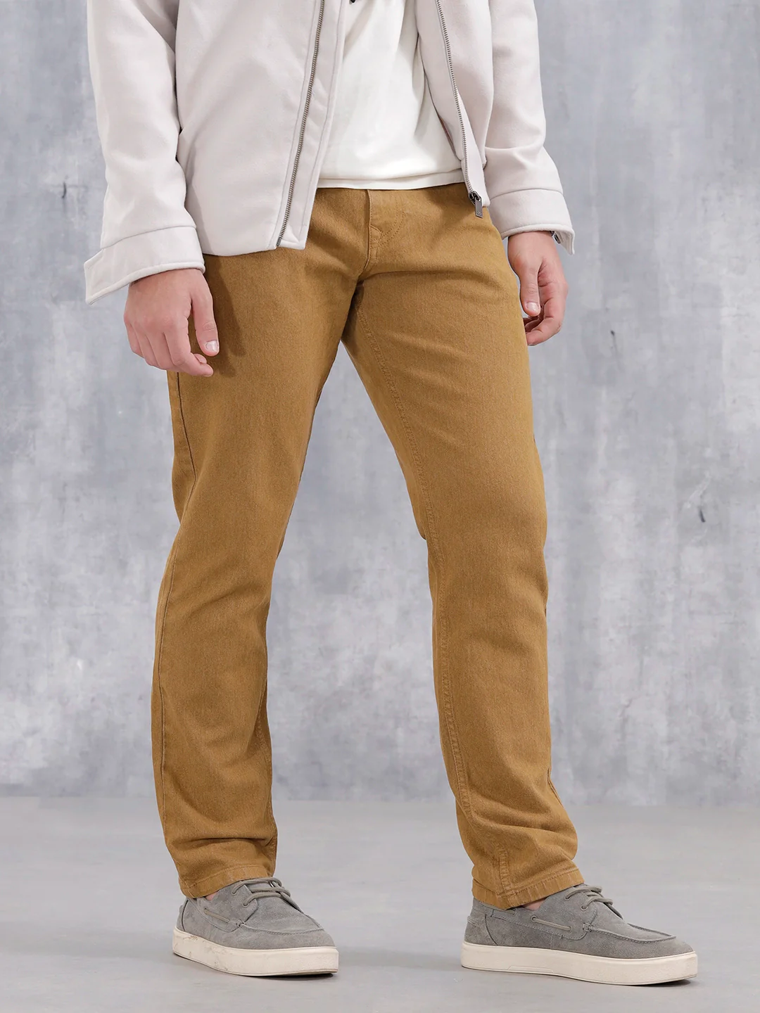 Men'S Casual Relaxed Fit Jeans | Khaki - Image 4