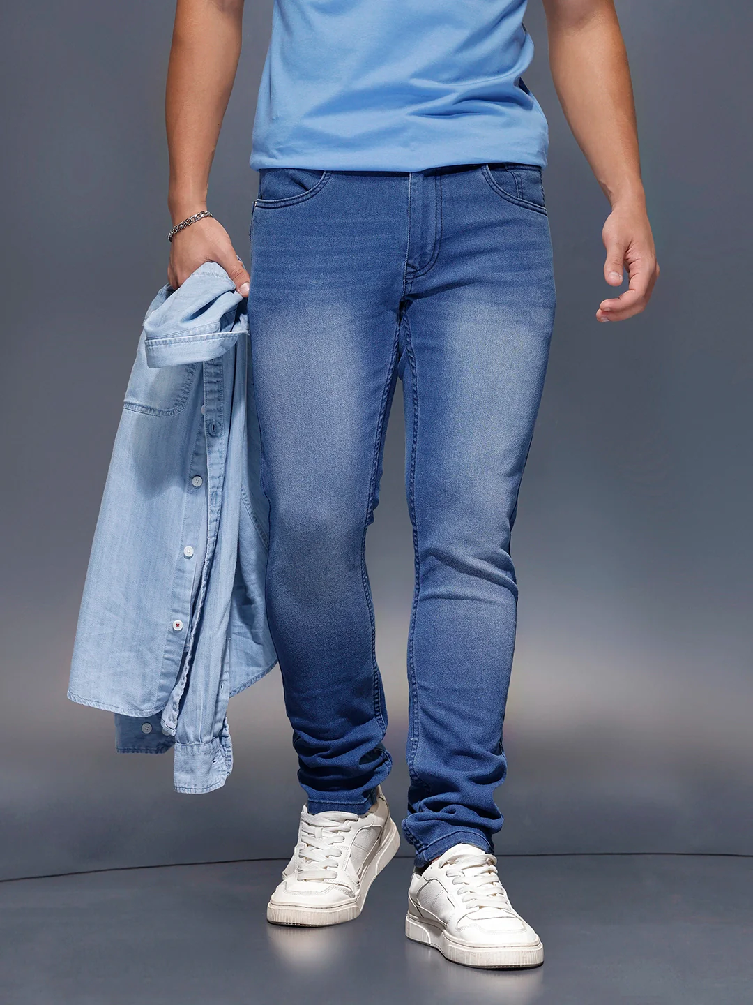 Men's Casual Slim Fit Jeans   |  Dark Blue