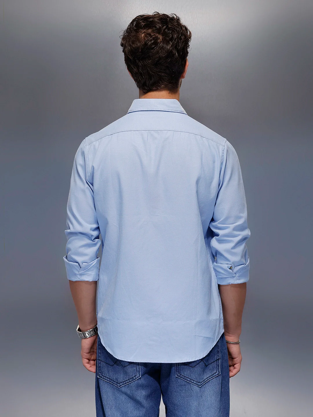 Men's Casual Slim Fit Shirt | Blue - Image 3