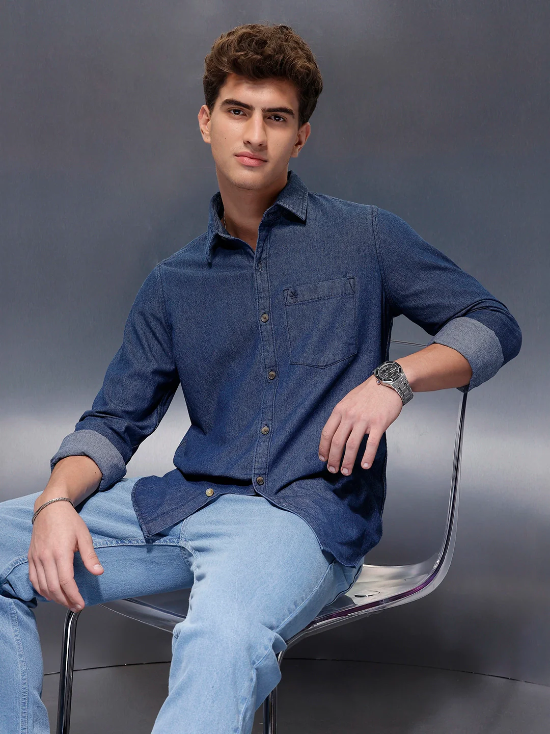 Men's Casual Slim Fit Shirt | Blue