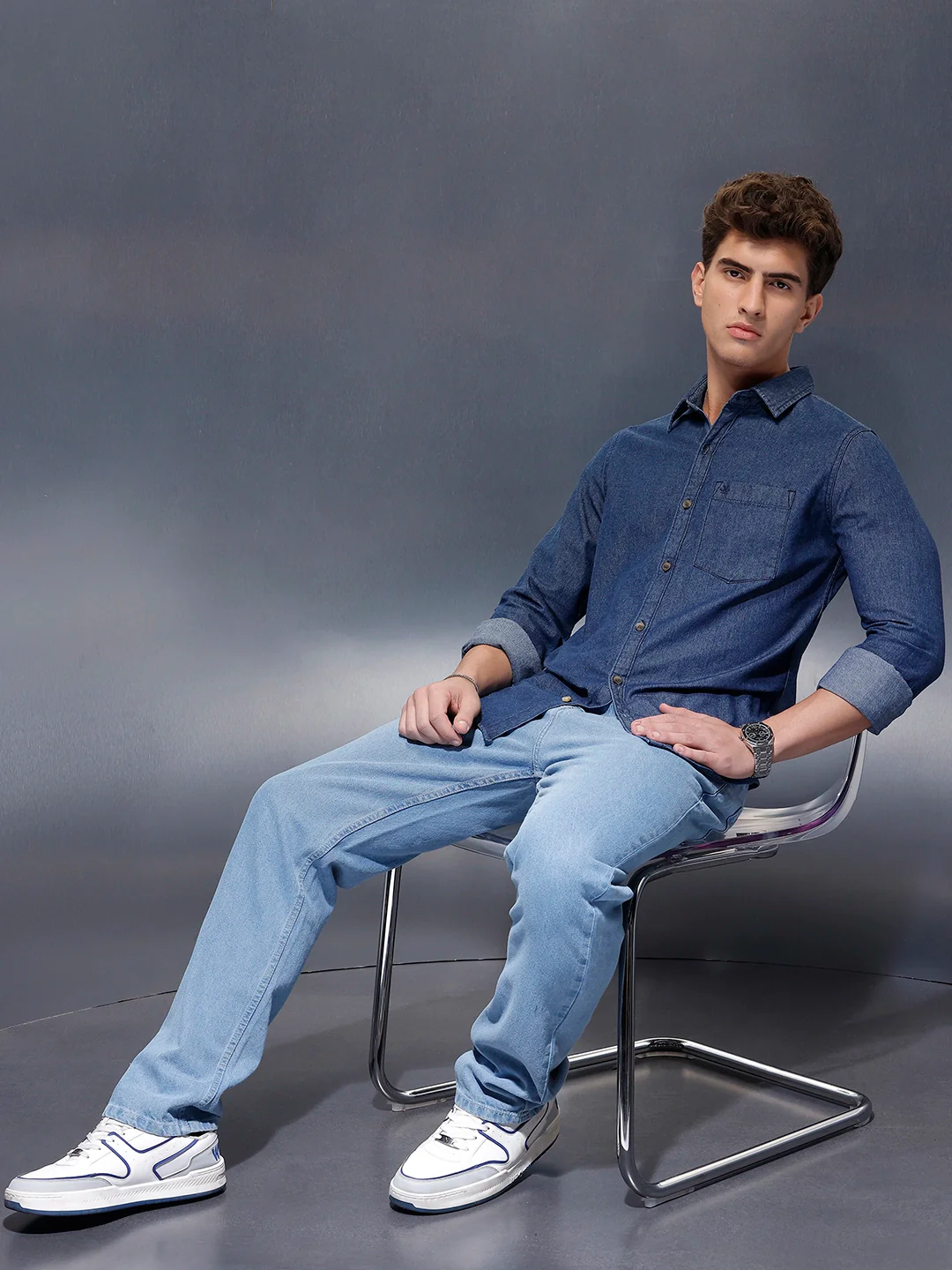 Men's Casual Slim Fit Shirt | Blue - Image 2