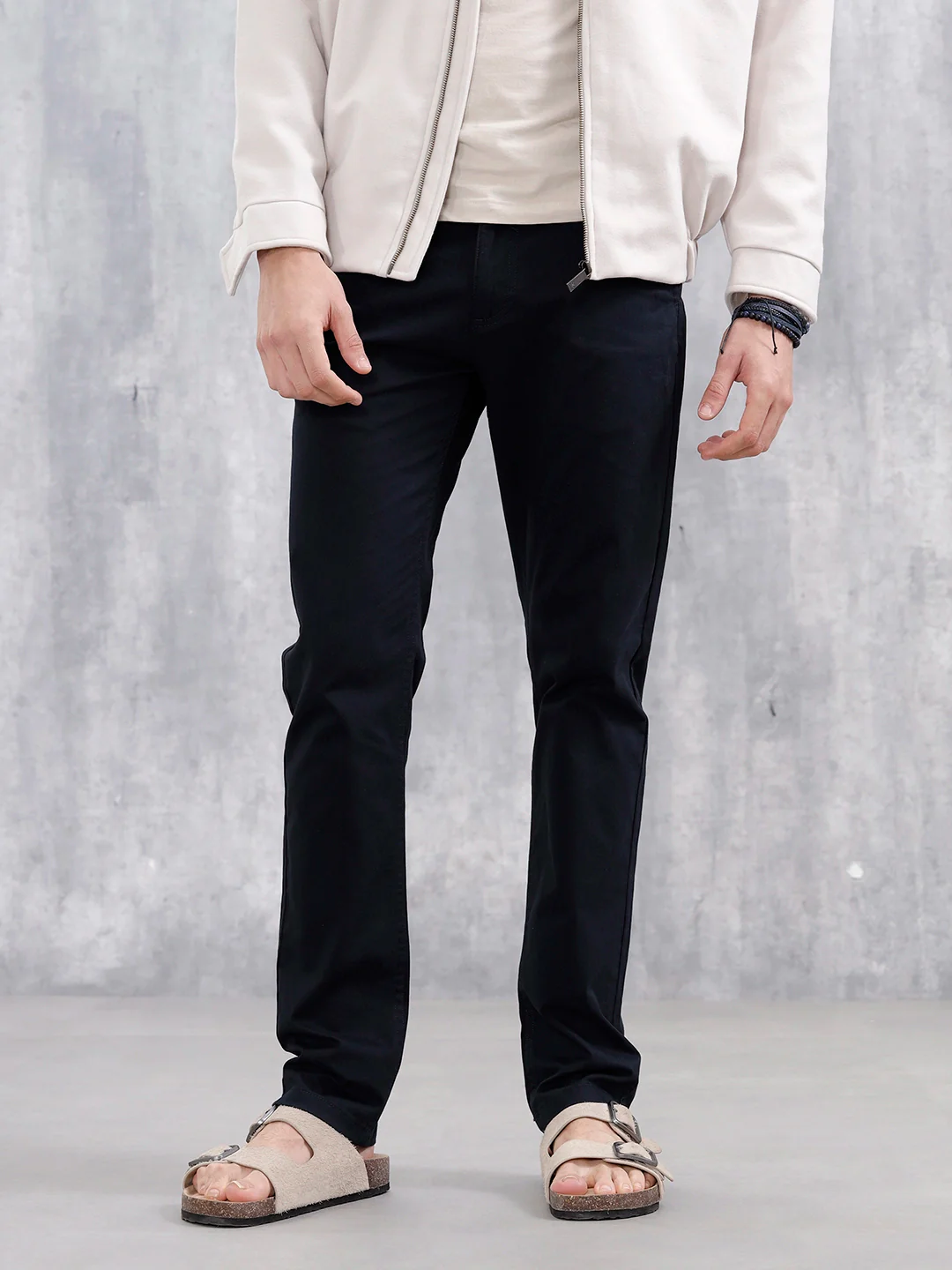 Men's Casual Slim Fit Trousers | Navy Blue