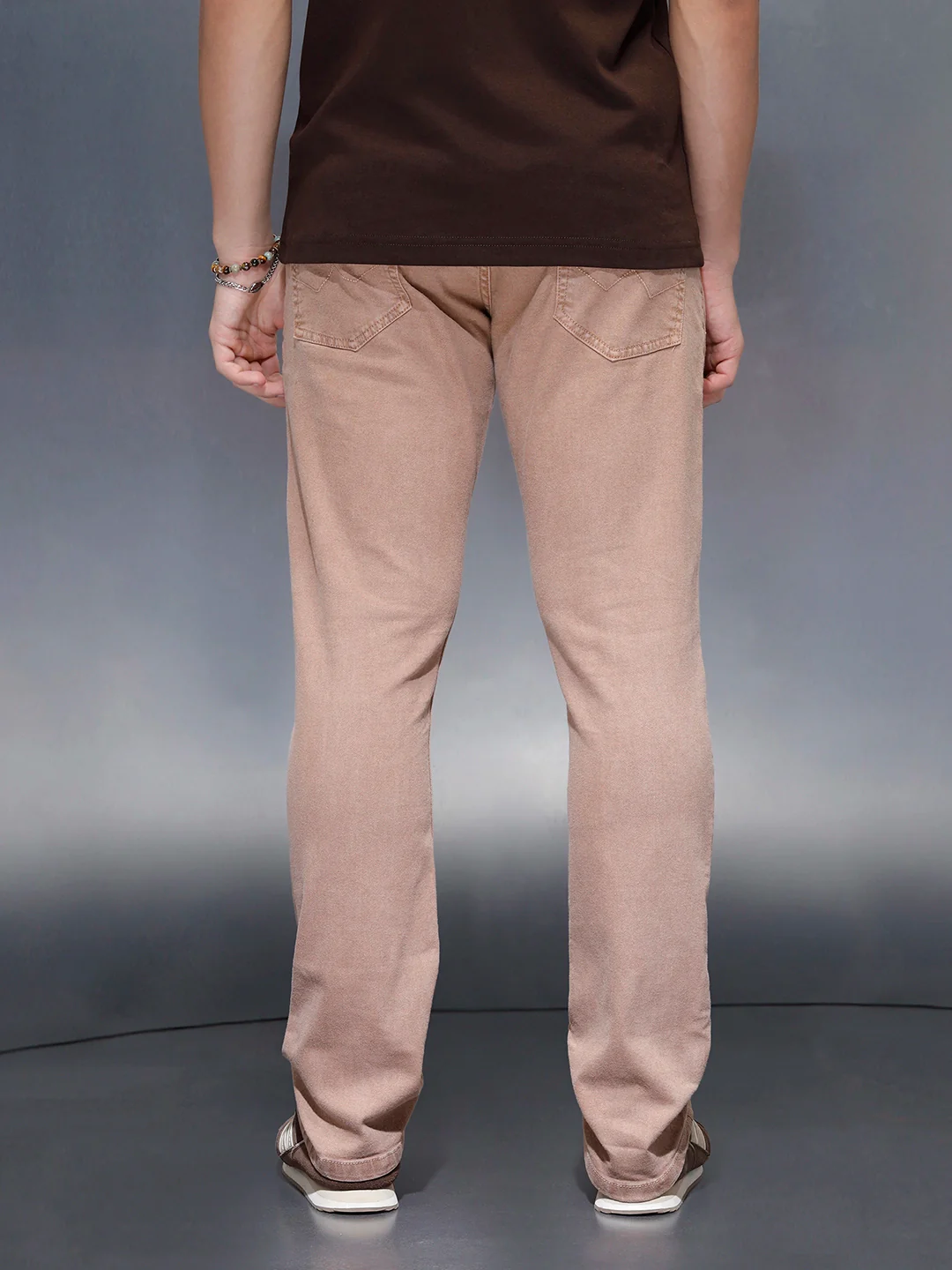 Men's Casual Straight Fit Denim Trousers | Khaki - Image 3