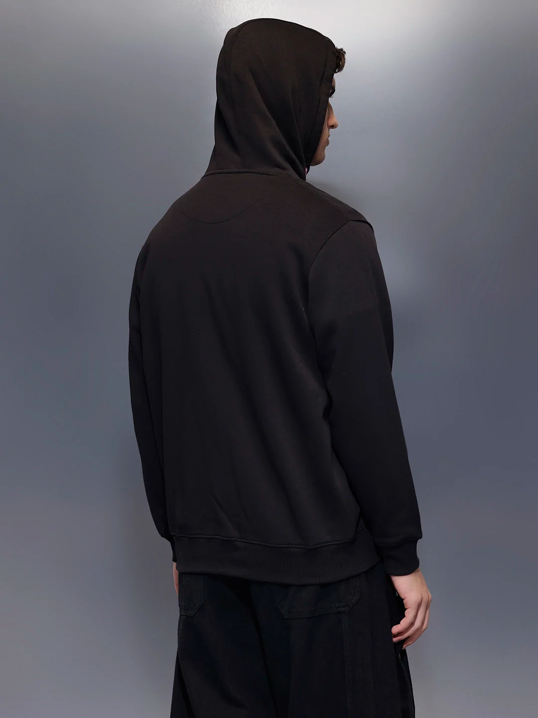 Men's Comfort Fit Hooded Sweatshirt | Black - Image 3