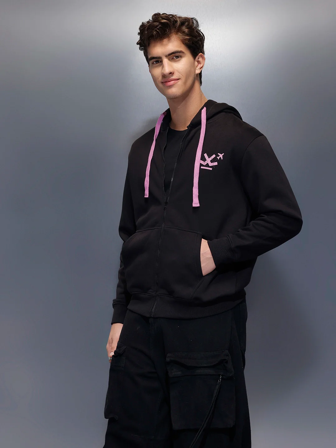 Men's Comfort Fit Hooded Sweatshirt | Black - Image 4