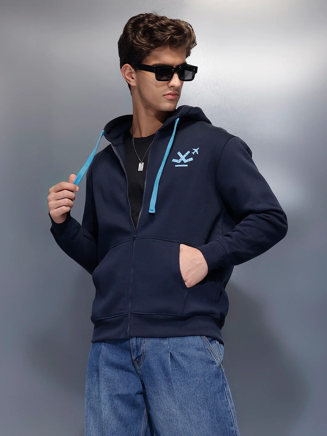Men's Comfort Fit Hooded Sweatshirt | Navy Blue