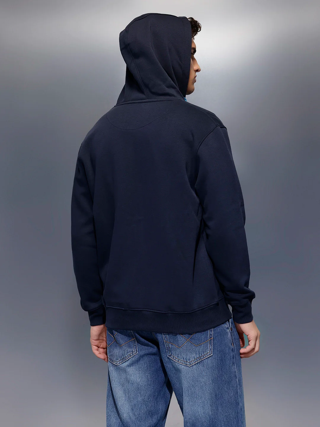 Men's Comfort Fit Hooded Sweatshirt | Navy Blue - Image 3