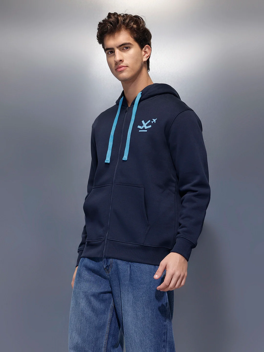 Men's Comfort Fit Hooded Sweatshirt | Navy Blue - Image 4