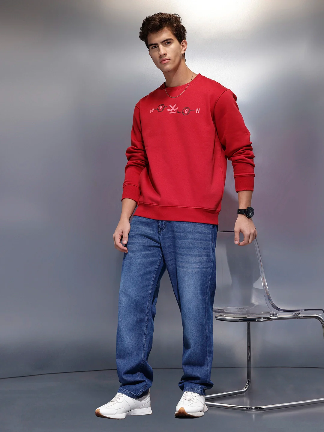 Men's Comfort Fit Sweatshirt | Red - Image 2