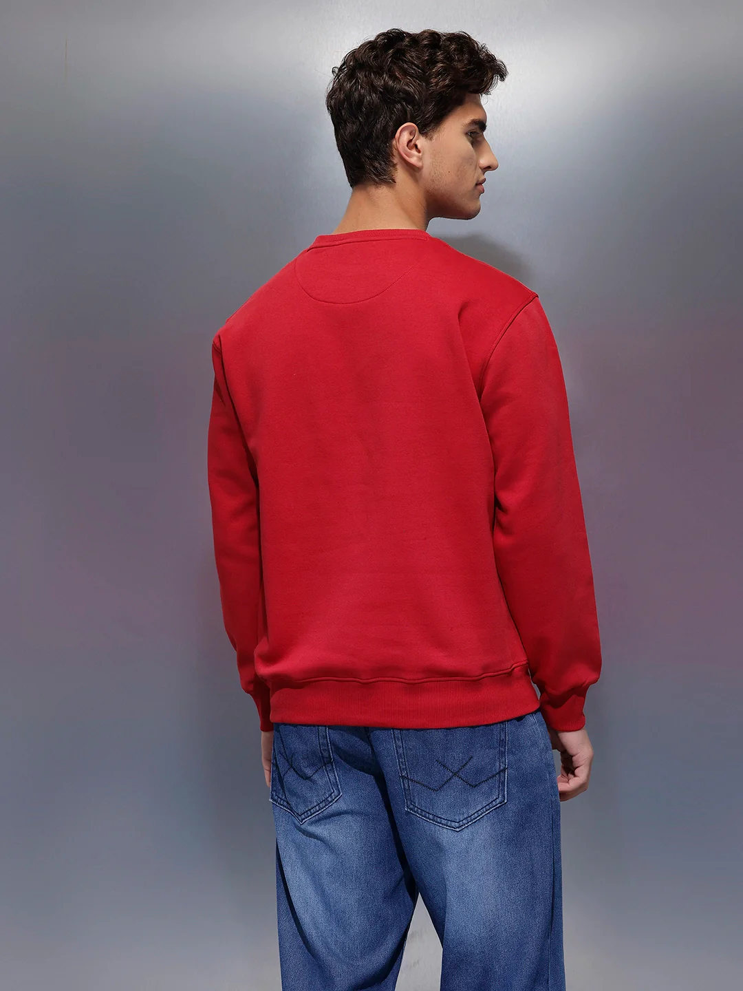 Men's Comfort Fit Sweatshirt | Red - Image 3