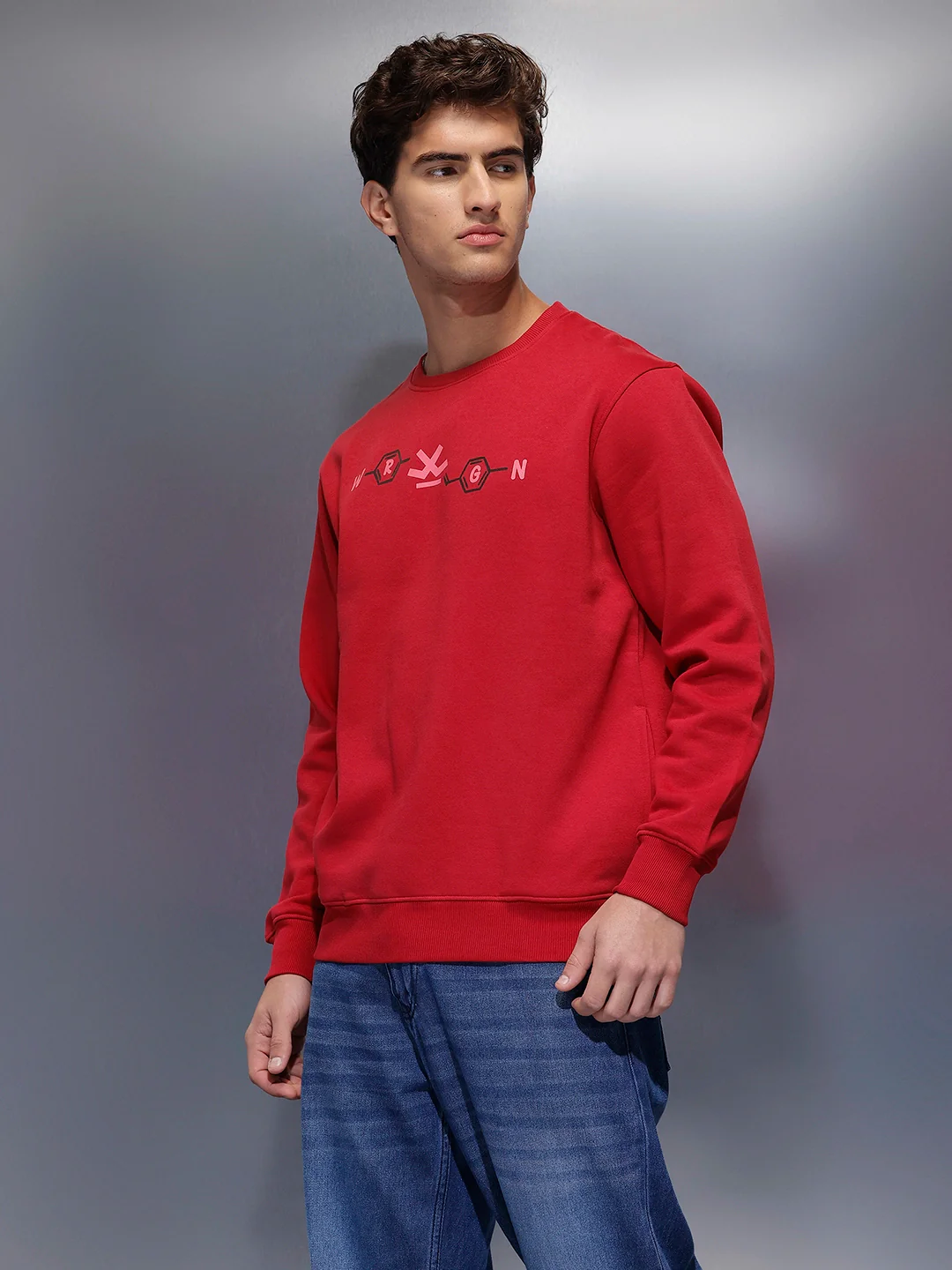 Men's Comfort Fit Sweatshirt | Red - Image 4