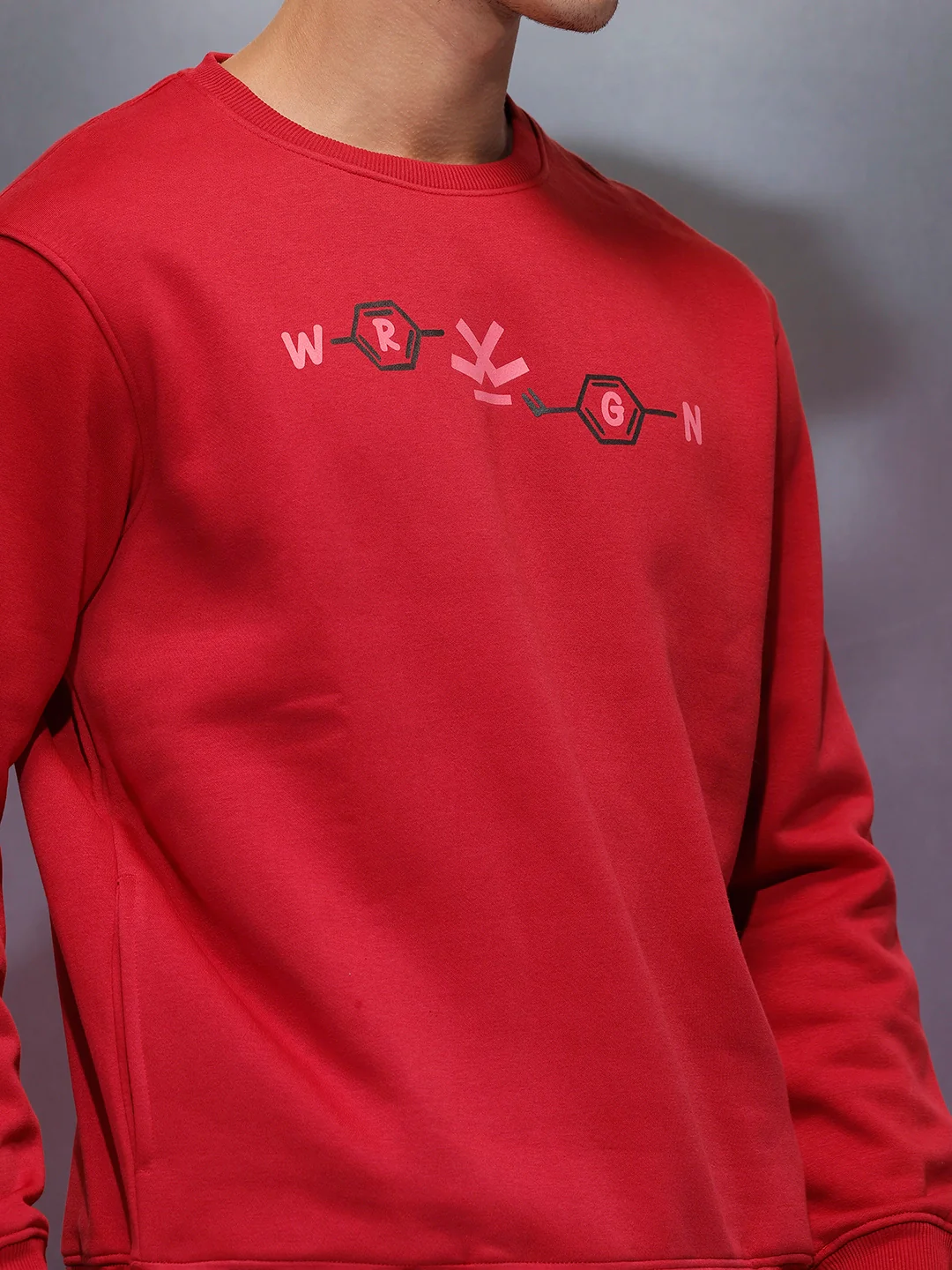 Men's Comfort Fit Sweatshirt | Red - Image 5