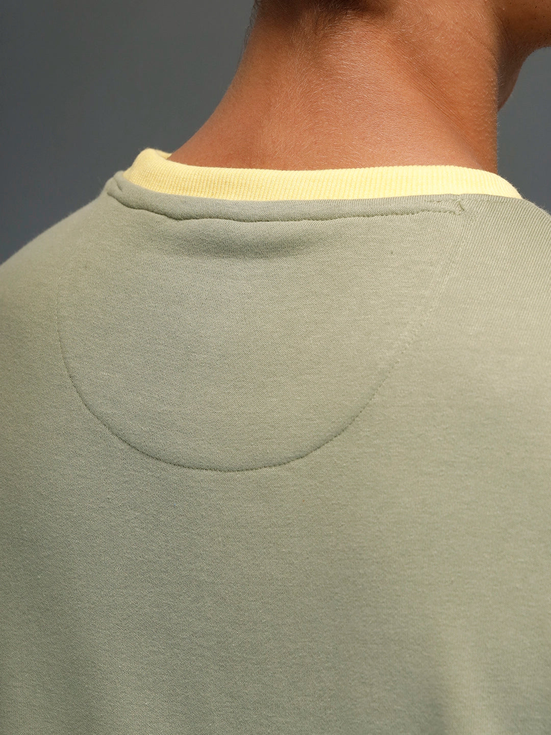 Men's Comfort Fit Wrogn branded Sweatshirt | Light Green - Image 5