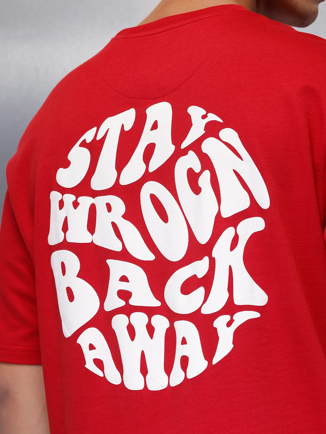 Men's Oversized Tee With Graphic | Red - Image 6