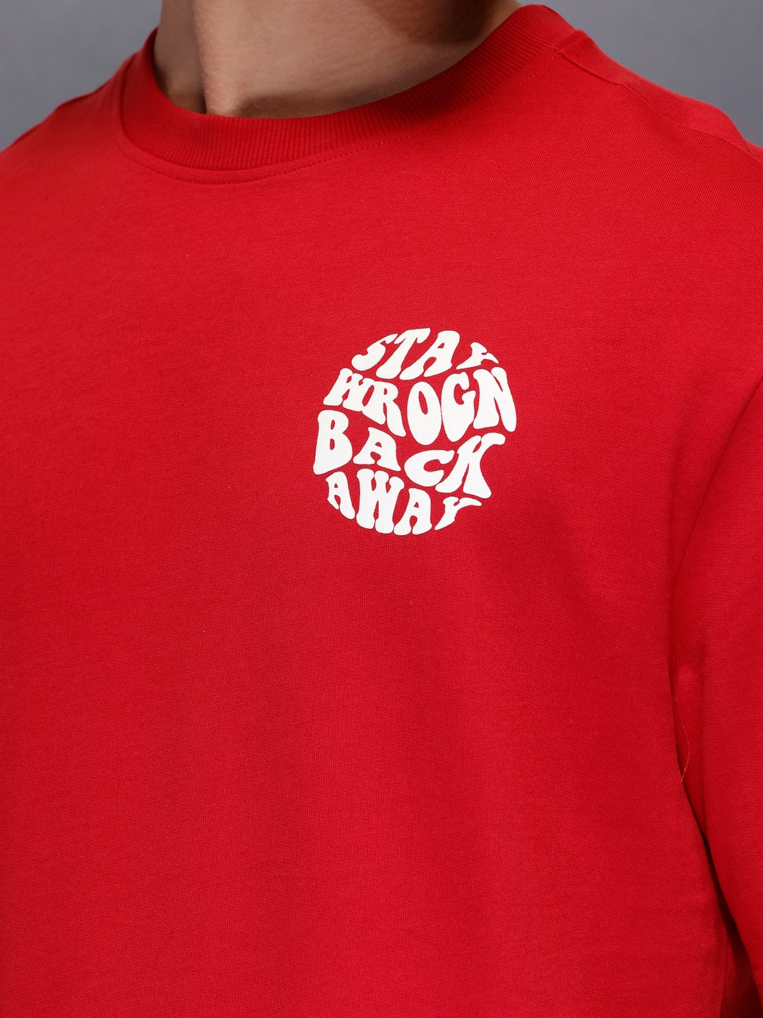 Men's Oversized Tee With Graphic | Red - Image 8