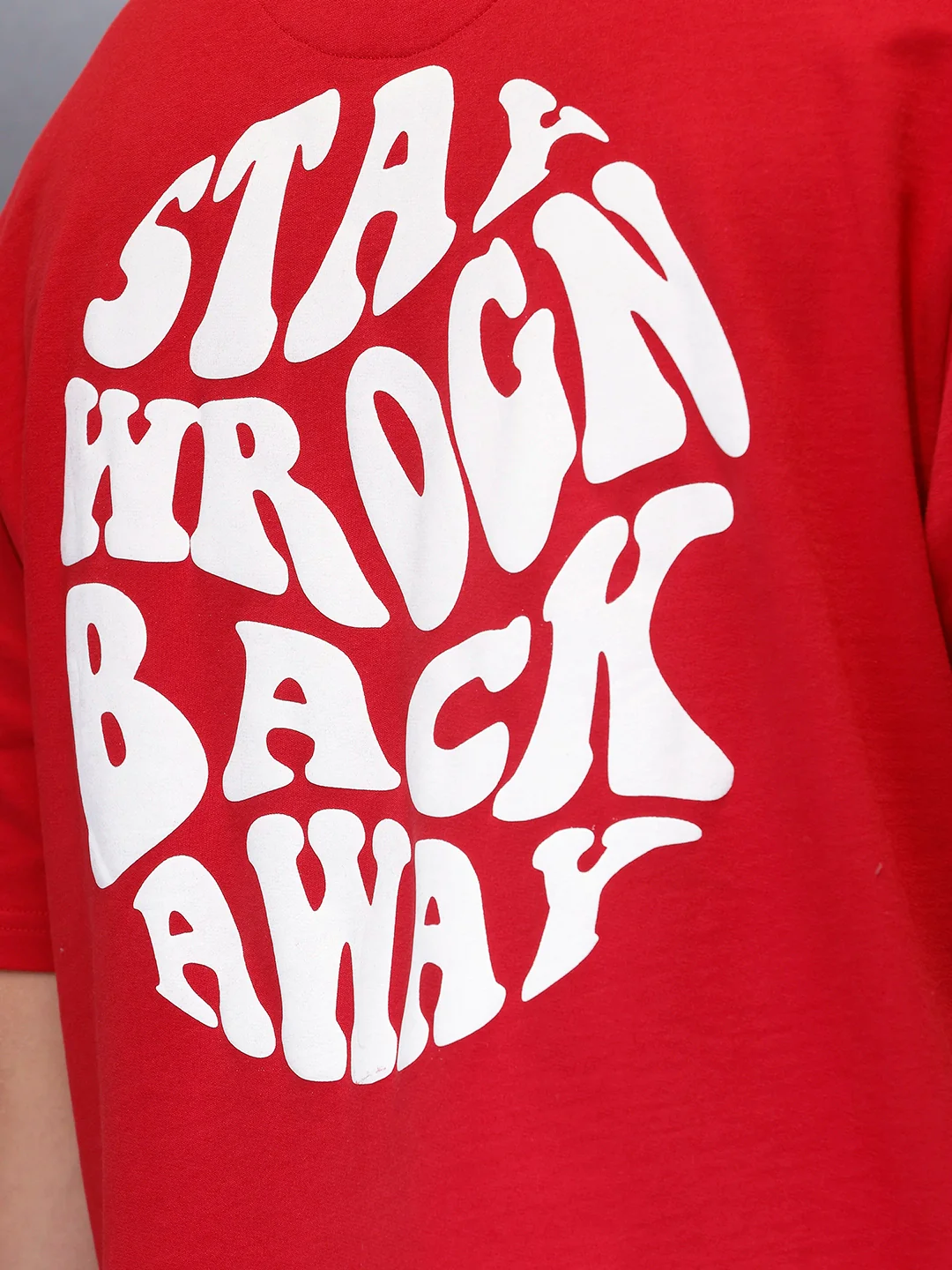 Men's Oversized Tee With Graphic | Red - Image 9