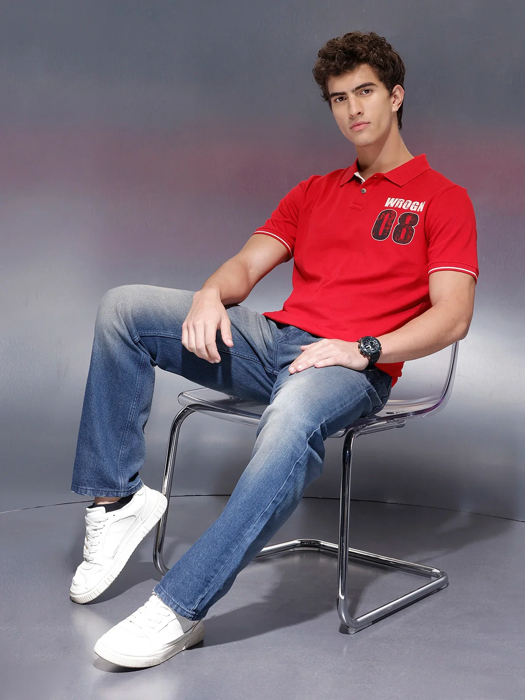 Men's Regular Fit polo tshirt | Red - Image 2