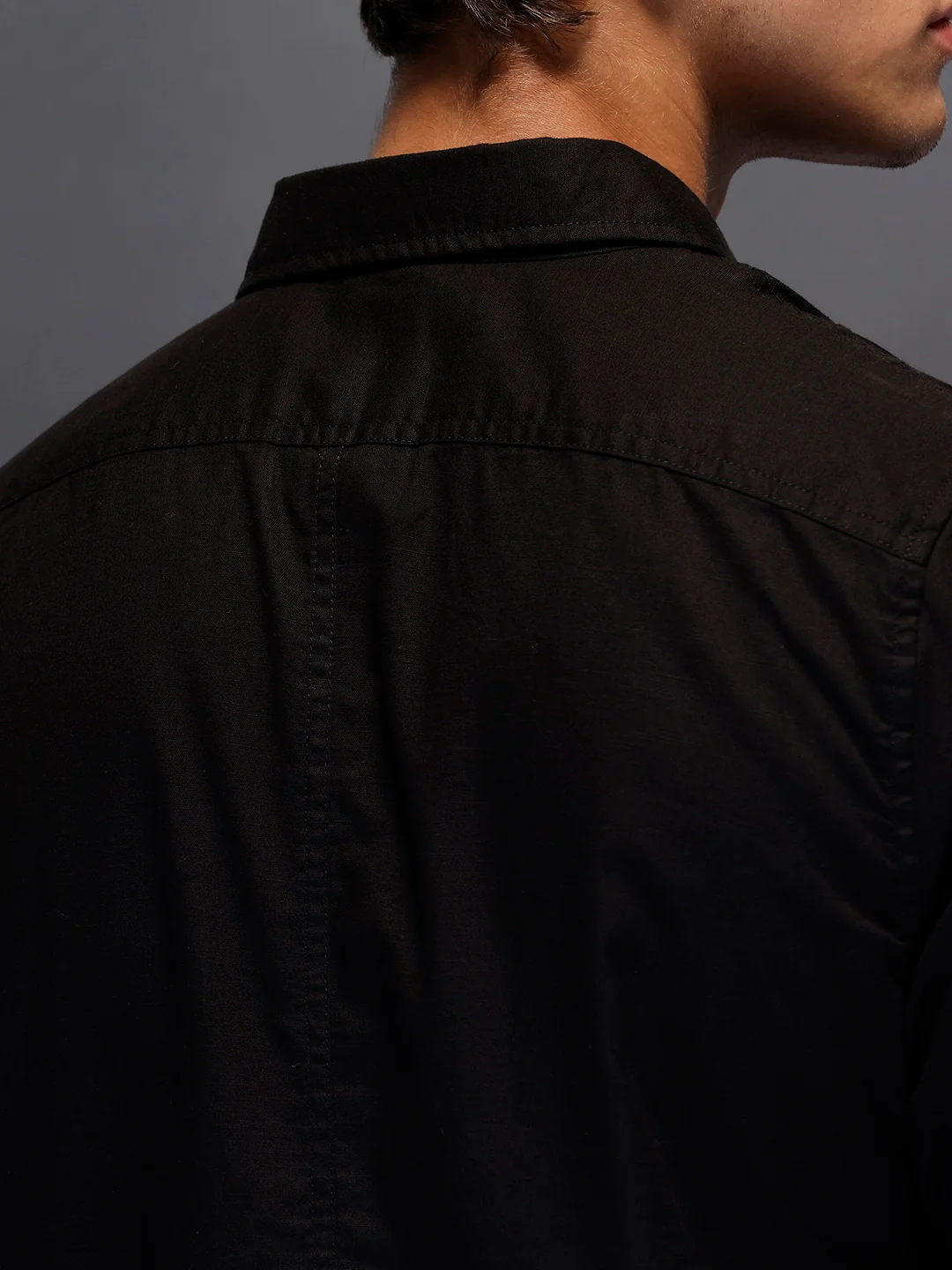Men's Slim Fit Casual Shirt | Black - Image 5