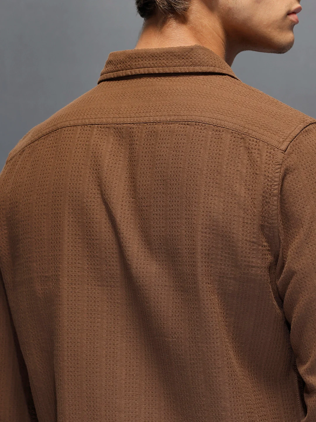 Men's Slim Fit Casual Shirt | Dark Brown - Image 4