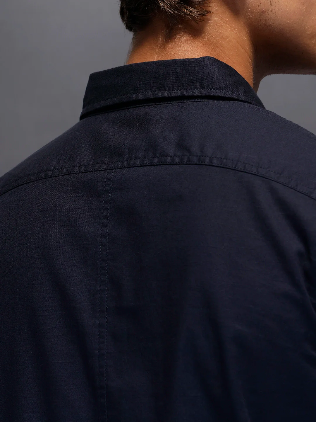 Men's Slim Fit Casual Shirt | Navy Blue - Image 5