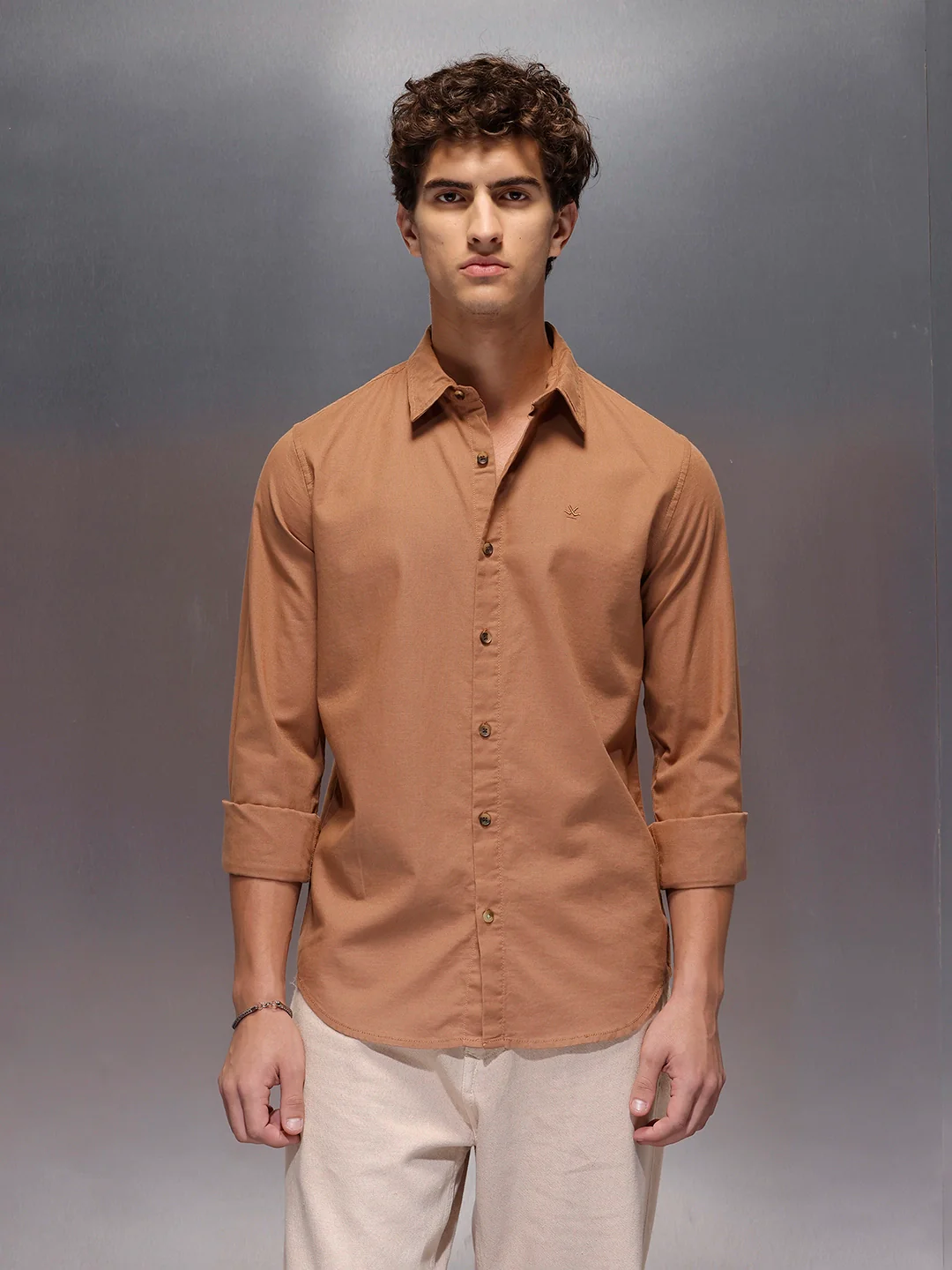 Men's Slim Fit Casual Shirt | Rust