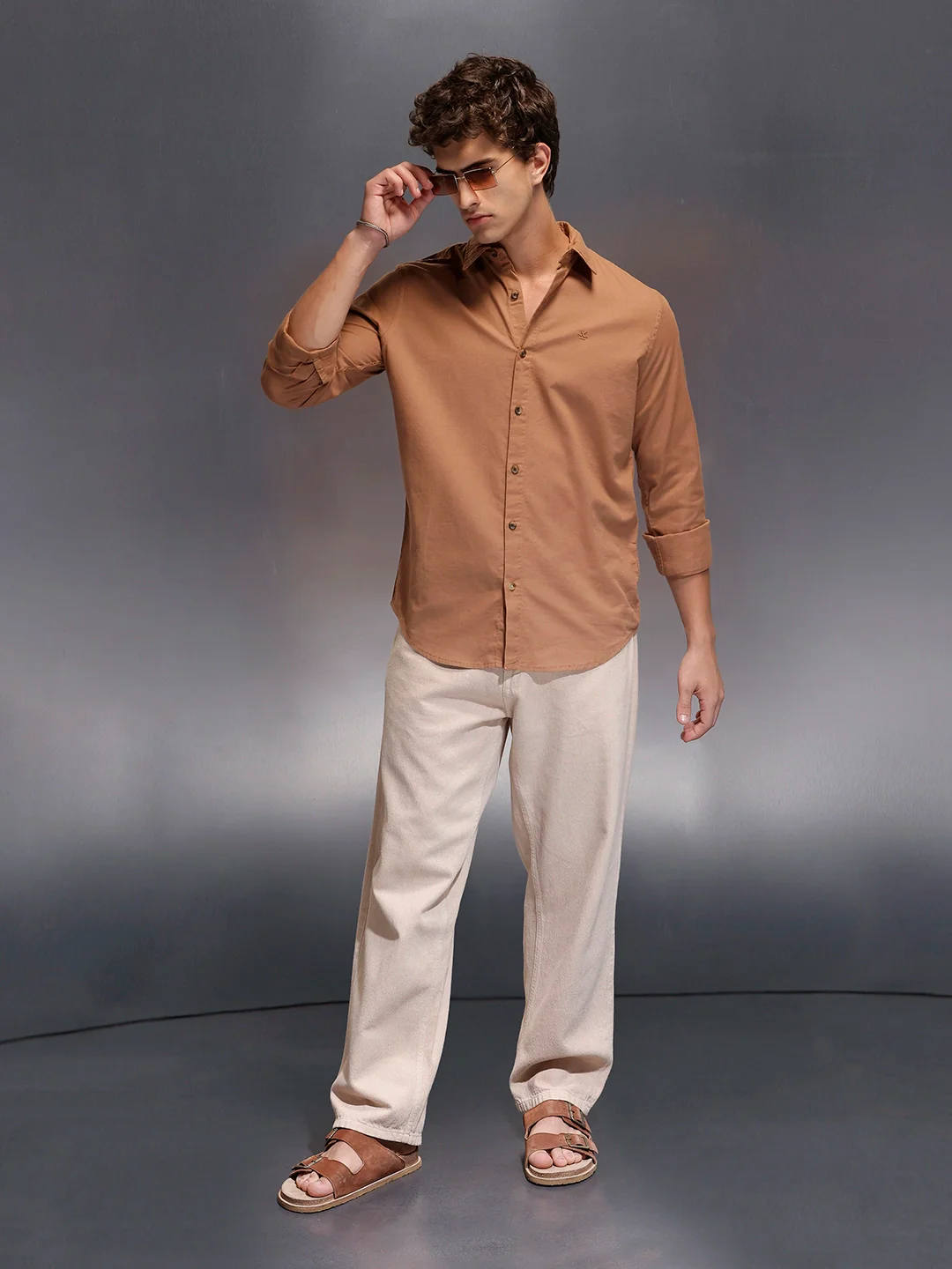 Men's Slim Fit Casual Shirt | Rust - Image 2
